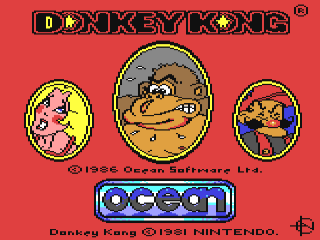 Donkey Kong title screen for Commodore 64